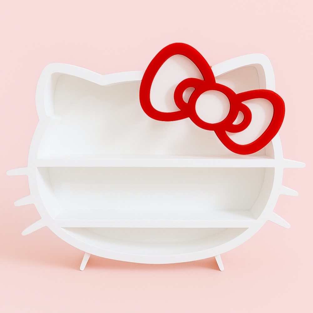 Hello Kitty White Shelf with Red Bow - Miniverse